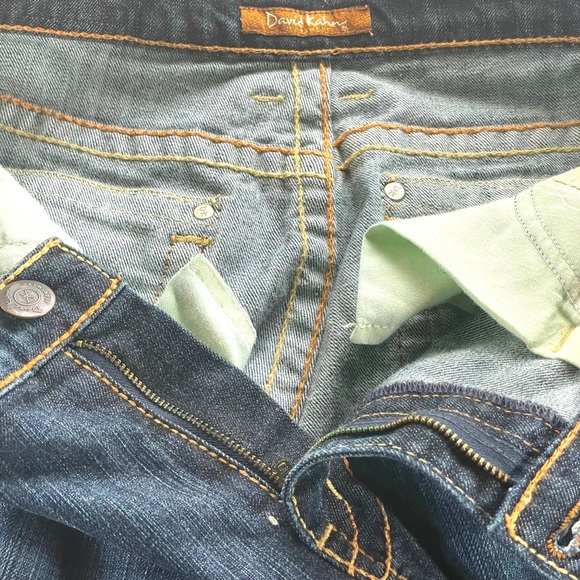 David Kahn Jeanswear Two Tone Heavy Stitching & Brass Hardware Jeans in Size 14 - Picture 9 of 16